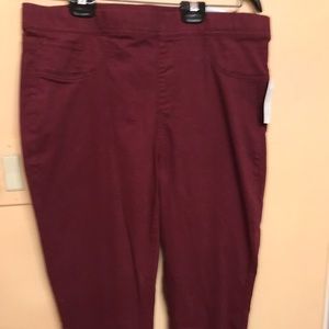 Burgundy Mid Rise Skinniest Leg - Leggings
